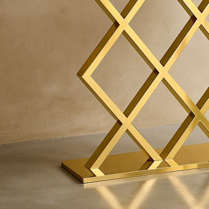 Criss Cross Golden PVD Designer Console Table
