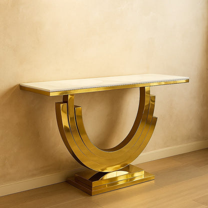 Half Moon Golden PVD Console Table