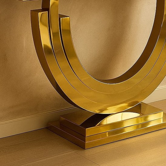 Half Moon Golden PVD Console Table