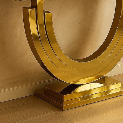 Half Moon Golden PVD Console Table