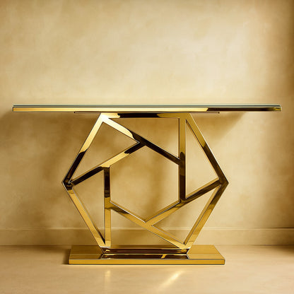 Luxurious PVD Console Table in Modern Pattern