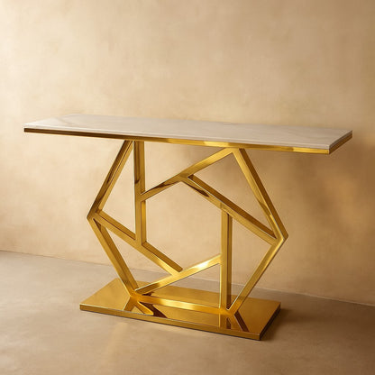 Luxurious PVD Console Table in Modern Pattern