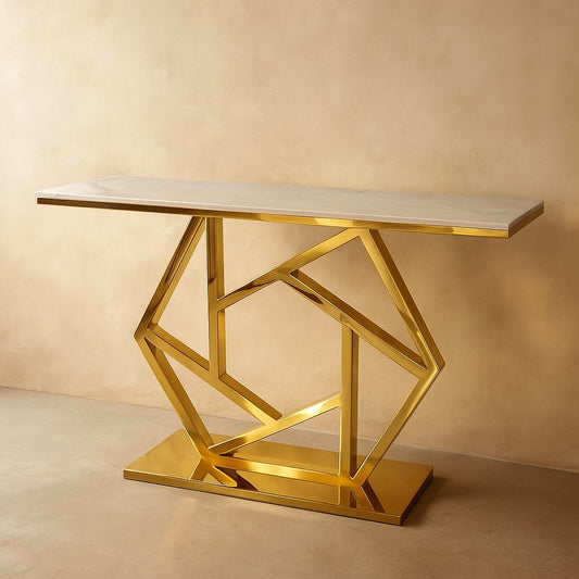 Luxurious PVD Console Table in Modern Pattern