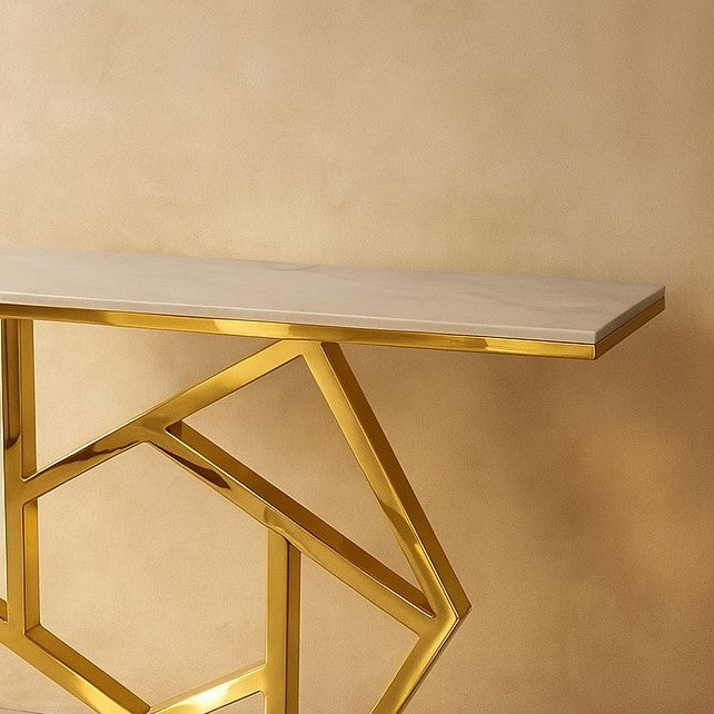 Luxurious PVD Console Table in Modern Pattern