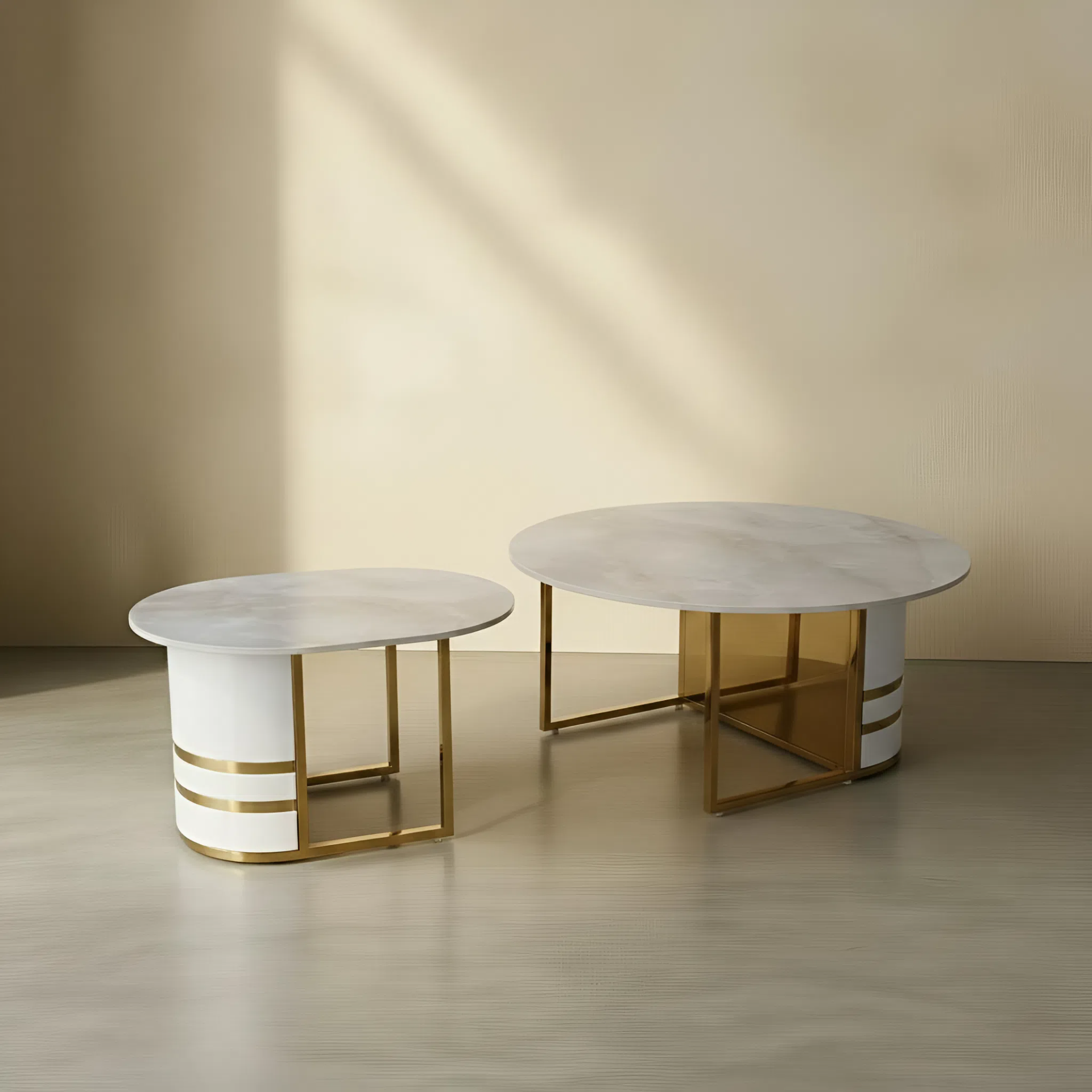 Modern Metal Coffee Tables Set