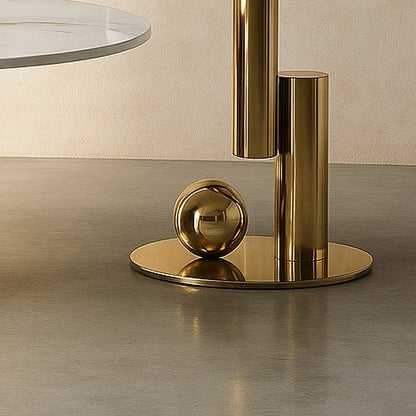 Artistic Round Marble Top Golden PVD Nesting Table Set of 2 – Modern Designer Coffee Tables