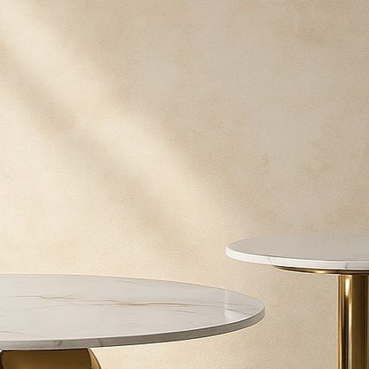 Artistic Round Marble Top Golden PVD Nesting Table Set of 2 – Modern Designer Coffee Tables