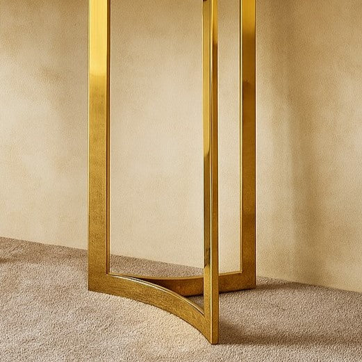 Stainless Steel PVD Console Table with Composite Marble Top for Entryway & Living Room