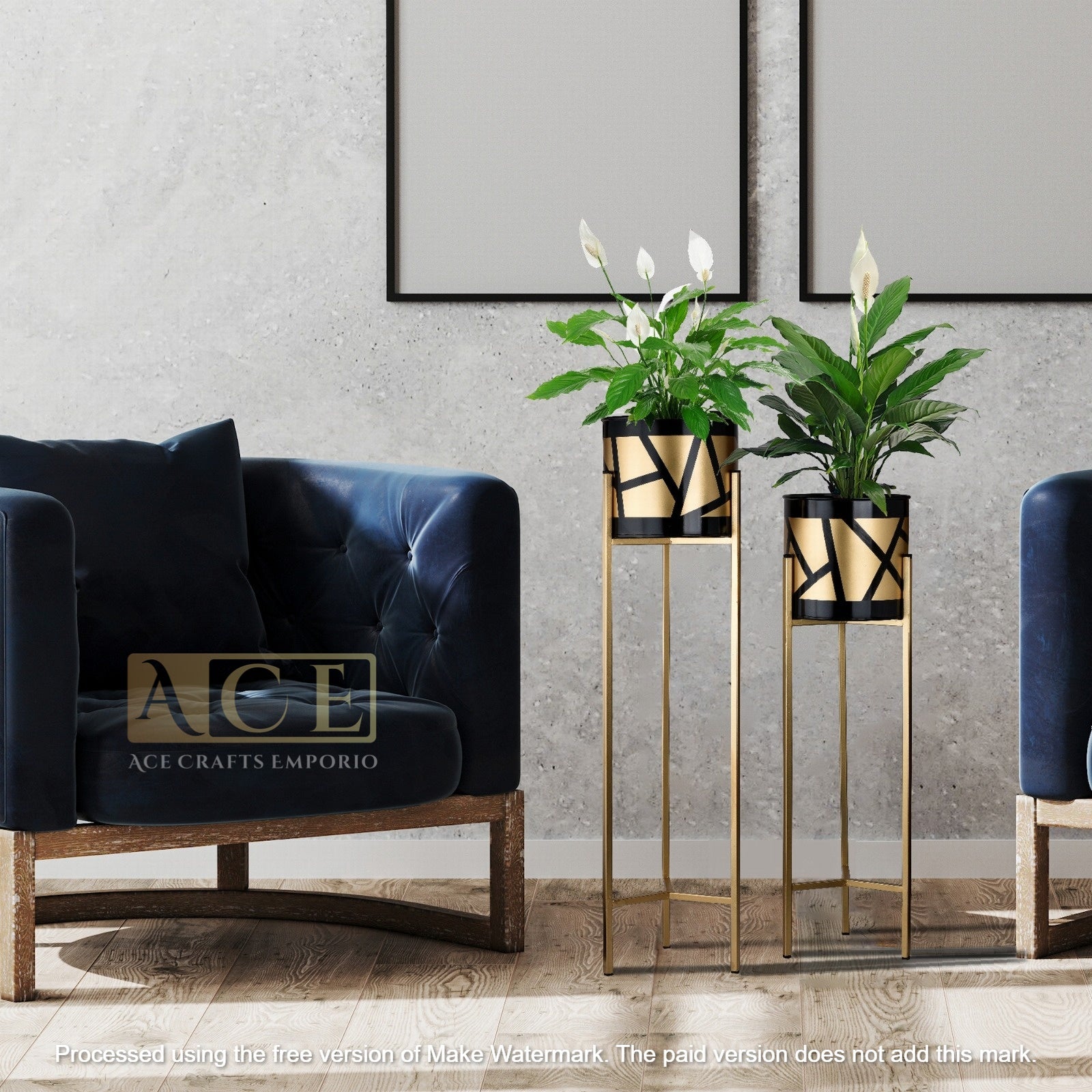 Aureate Metal Planter for Living Room - Ace Crafts Emporio