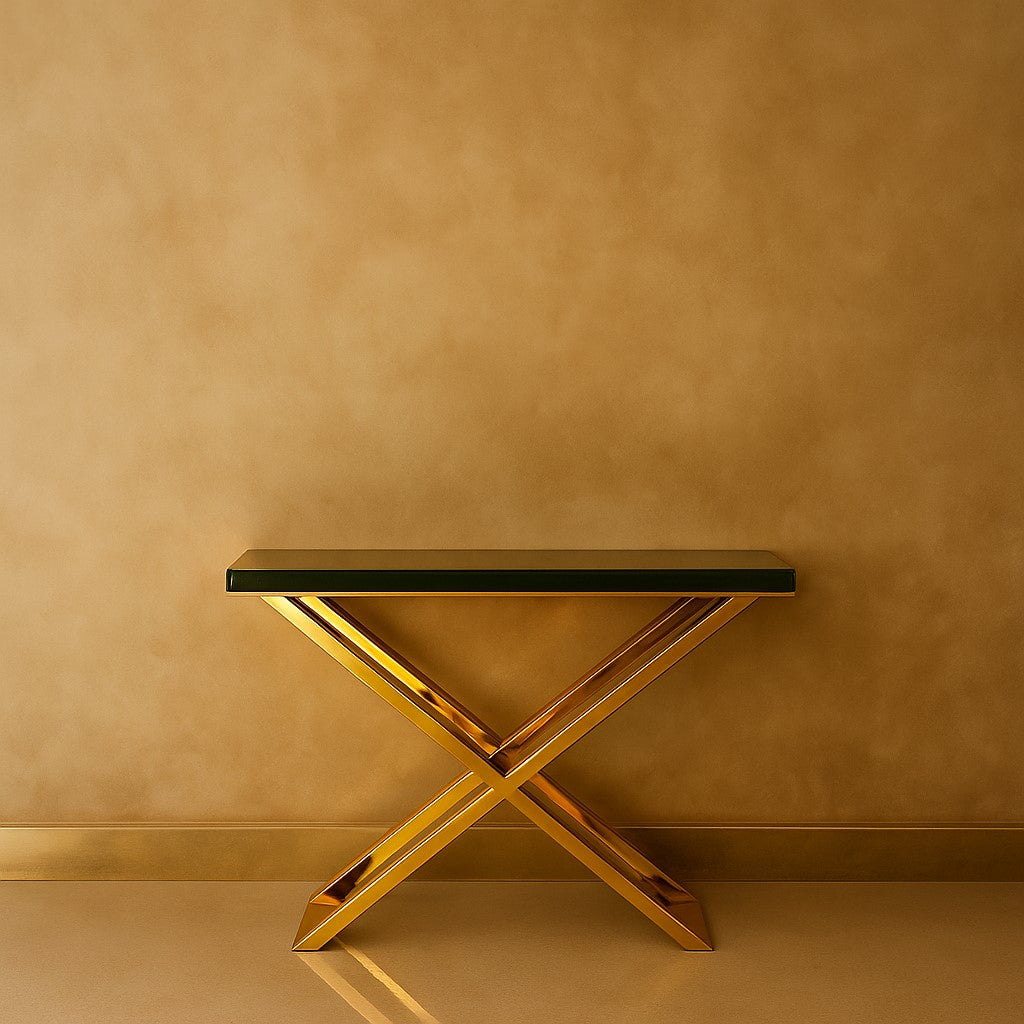 Verde Luxe X Shape PVD Console Table (ACE EXCLUSIVE DESIGN)