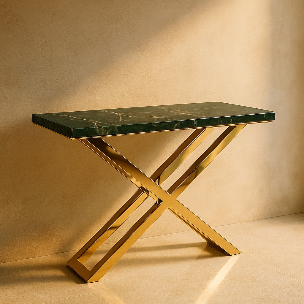 Verde Luxe X Shape PVD Console Table (ACE EXCLUSIVE DESIGN)