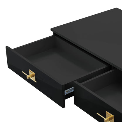 Modern High Gloss Stainless Steel Console Table with Drawer