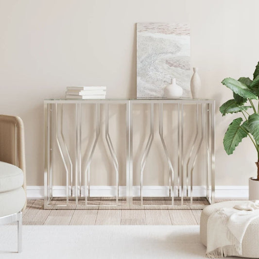 Modern Polished Stainless Steel Console Table