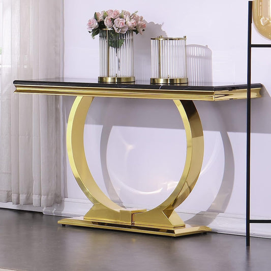 Modern Console Table with Stylish U-Metal Base