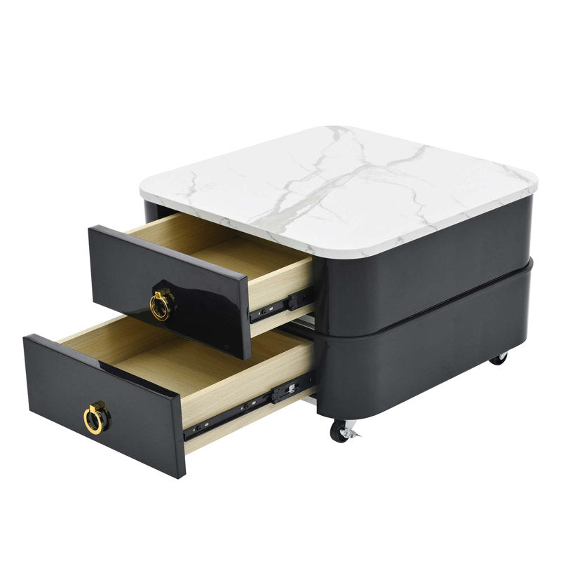 High Gloss Square Nesting Coffee Table Set of 2 – Contemporary Elegance for Your Home