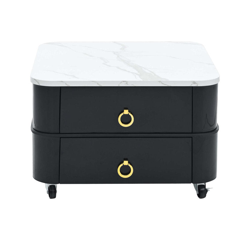 High Gloss Square Nesting Coffee Table Set of 2 – Contemporary Elegance for Your Home