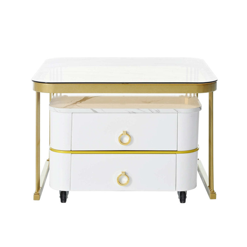 Square Nesting Coffee Table Set of 2 – Elegant and Space-Saving Modern Design