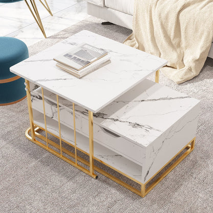 Modern Nesting Table Set with Integrated Storage Drawer