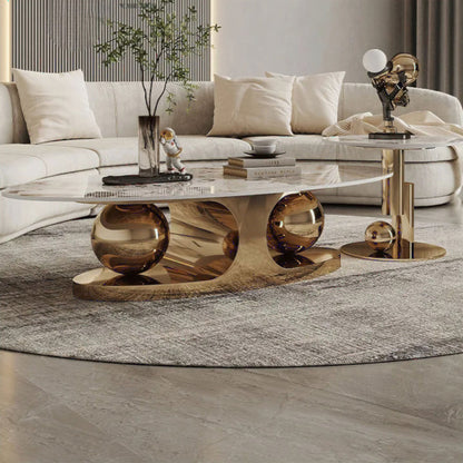 Opulent Oval Nesting Table Set – A Touch of Luxury for Your Home