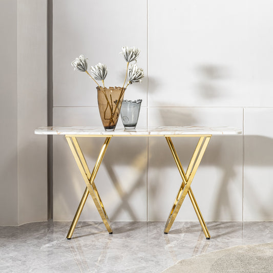 Modern & Unique Gold Stainless Steel Console Table