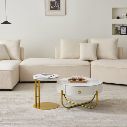 Charming Round Coffee Table Set for a Modern Living Space
