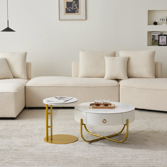 Charming Round Coffee Table Set for a Modern Living Space