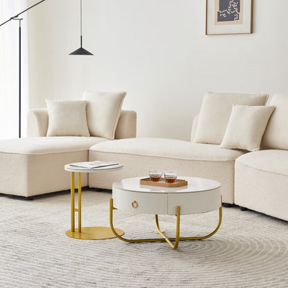Charming Round Coffee Table Set for a Modern Living Space